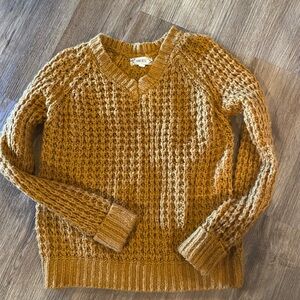 Pink rose s small chunky knit sweater pullover ochre brown